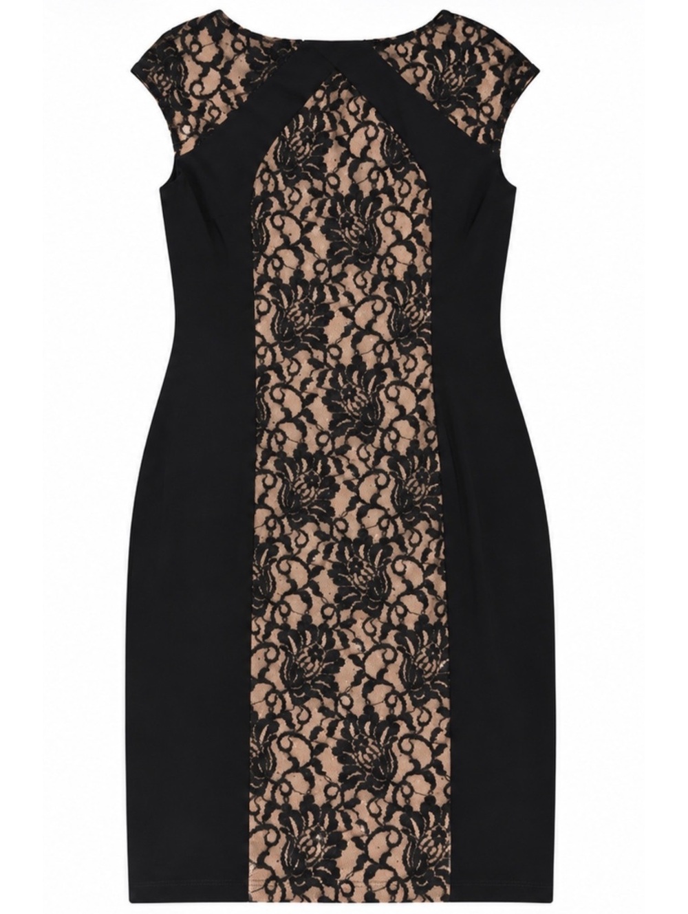 Lauren Ralph Lauren Women’s Size 6 Black Nude Lace Sheath Cocktail Dress
